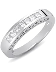 14K White Gold 0.5cttw Princess Diamond Ring Band