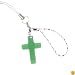Hand Crafted Cellular Phone Charm - Cross Jade - Green