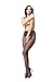 Miss O Seamed Open Crotch Pantyhose -Black-Small / Medium