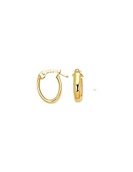14K Yellow Gold Polish Domed Hoop Like Children Earring