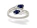 14K White Gold Genuine Oval Sapphire and Diamond Bypass Ring