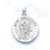 Saint Christopher Medal In 14kt White Gold