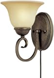 Westinghouse Lighting 6659200 One-Light Interior Wall Fixture, Ebony Bronze Finish with Aged Alabaster Glass