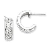 Sterling Silver w/ Swarovski Crystal Hoop Earrings