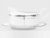 Noritake Palmer Platinum Gravy Boat with Stand
