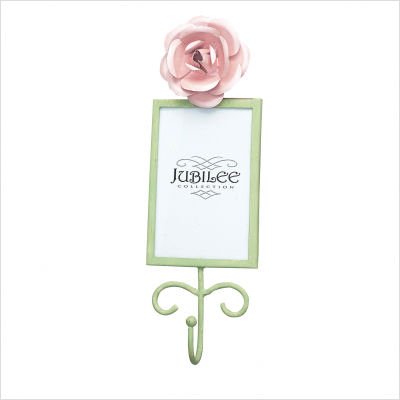 Rose Rectangle Photo Frame Hook - White Pink - 4x6 opening