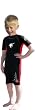 Size 3 (4-5Yr) Red Childrens shortie wetsuit. 2mm neoprene with Shark motif