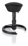 SWOPPER CLASSIC 3D-Aktiv-Bürostuhl Hocker Sitzpolster Normal, Farbe schwarz (Leder), Fussring mit Filzgleiter, Feder SMALL 40 - 80 kg, Basis Anthrazit, Federfarbe schwarz (SWOPA80FSML)