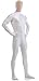 Ensnovo Mens Mock Neck Full Body Unitard Spandex Zentai Suits Costumes White M