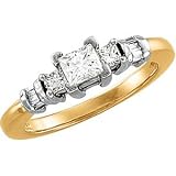 14K Two Tone Gold Diamond Bridal Engagement Ring