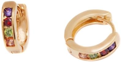 18K Gold Plated Huggie Cz Earring