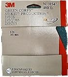 3M Stikit Green Corps Disc, 6 in, Grade 40E, Pack of 5 Discs