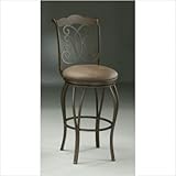Athena Swivel Barstool with Florentine Coffee Fabric in Autumn Rust Height: ....