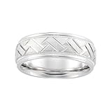 14K White Gold Comfort Fit Wedding Band For Men and Women - Sizes 5 - 12