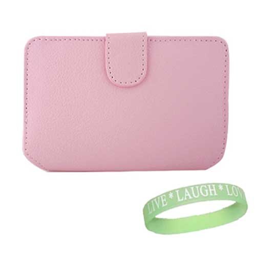 Pink Leather GPS Case for Garmin Nuvi Models Size 4.3
