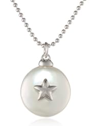 Honora "Girls" White Freshwater Cultured Pearl and Star Pendant Necklace, 14"