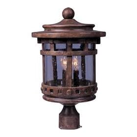 Maxim Lighting 40036CDSE Santa Barbara Post Mount Light, Sienna