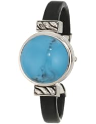 Golden Classic Womens 9112_S_TURQ Hidden Destiny Flip Cover Turquoise Cuff Watch