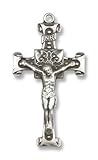 IMAGE OF Sterling Silver Crucifix Pendant Stainless Silver Heavy Curb Chain
