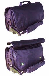 Purple Leather Flap Shoulder-strap Briefcase, Laptop Bag