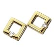 14kt Yellow Gold Diamond Frame Earrings