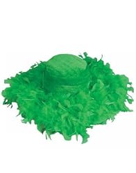 Green Feather Boa St Patricks Day Gangster Costume Hat