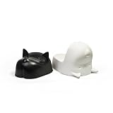 Qualy Mr. Dog Covered Food Bowl - Black