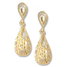 14KT Filigree Drop Earrings