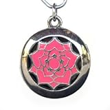 Aromatherapy Jewelry- Chakra - Crown, Pendant Pink Enamel, Silver