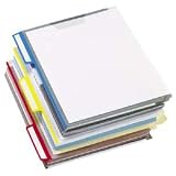 View Folders, Clear Poly, Holds 75 Sheets, Assorted Color Tabs, 6/Pack ESS51055