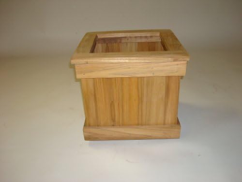 Solid Teak Wood 12 Inch Cube Planter