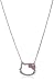 Hello Kitty Pink Enamel Bow, White Sapphire and Diamond Silhouette Sterling Silver Necklace, 18"