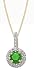 14k Yellow Gold Emerald and Diamond Pendant, 18
