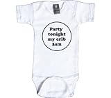 Rebel Ink Baby Infants' Party Tonight My Crib 3 AM Short Sleeve Snapsuit Onesies