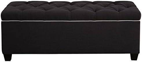 Tufted Shoe Ottoman Storage Bench for Bedroom or Entryway, Adjustable Wooden Inserts, Stores up to 36 Pairs, Easy-Open Hinged Lid, Large, Loft Magnolia