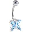 Solar Blue Gem Dainty Butterfly Belly Button Ring