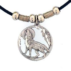 Earth Spirit Necklace - Howling Wolf - Earth Spirit Necklace