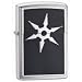 Authentic Zippo 6 Point Throwing Star Emblem brushed chrome lighter 20334