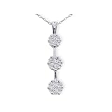 14K White Gold Invisibly Set Diamond Pendant (1/2 cttw)