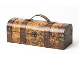 True Fabrications Distressed Wood Wine Box Single Bottle Wine Holder