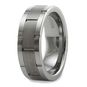 Tungsten Carbide Ring Brushed Center Polished Edges 8mm size 8