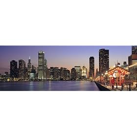 View of the Navy Pier and Skyline, Chicago, Illinois, USA Photographic Poster Print by Panoramic Images, 36x12