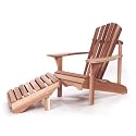 Western Red Cedar Adirondack Chair & Ottoman Set with Free Birdhouse - Patio and Garden Furniture