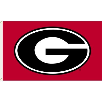 NCAA Georgia Bulldogs 3-by-5 Foot Flag G Logo with Red Background with Grommets