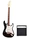 Austin Bazaar Double Cutaway Electric Guitar in Black with 10 Watt Amp - Beginner Kit