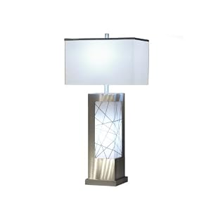 Nova Lighting 11587 String Theory Table Lamp, Silver Aluminum And Silver Mist Shade