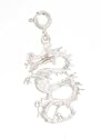 Sterling Silver 22" Ball Chain Necklace with Charm Dragon and Clasp
