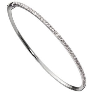 14kt White Gold Modish Diamond Bangle Bracelet