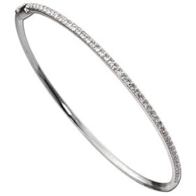 14kt White Gold Modish Diamond Bangle Bracelet by Jewelry Days