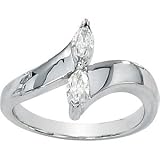 14K White Gold Created Moissanite Ring